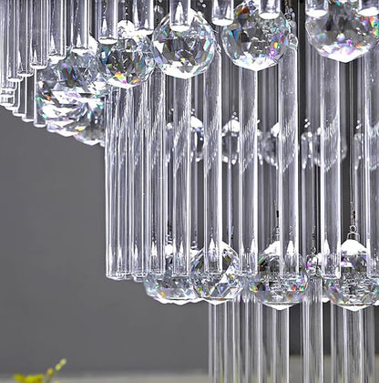 Flashing God D48''X H120''High Ceiling Chandelier Crystal Raindrop Gold Chandeliers Large Villa Chandelier Entrance Foyer Hight Ceiling Lighting LED Dimmable 2700K-4500K-6000K 24 LED Bulbs Include