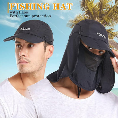 icolor Sun Hat - UPF 50+ Foldable Sun Protection Hat for Men & Women | Neck Flap & Ponytail Design