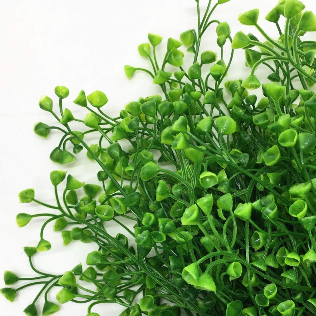 PASYOU Artificial Plants, Fake Bell Grass Flowers Plastic Greenery Lifelike Patio Yard Corridor Indoor Outdoor Home Garden Balcony Party Pot Planter Filler Table Arrangement Decoration Green 8 pcs