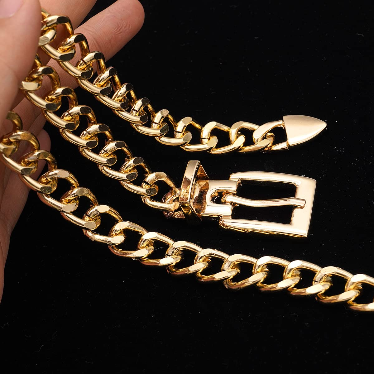 Suyi Chain Belts for Women Girls Metal Waist Belt for Dresses 110CM Gold