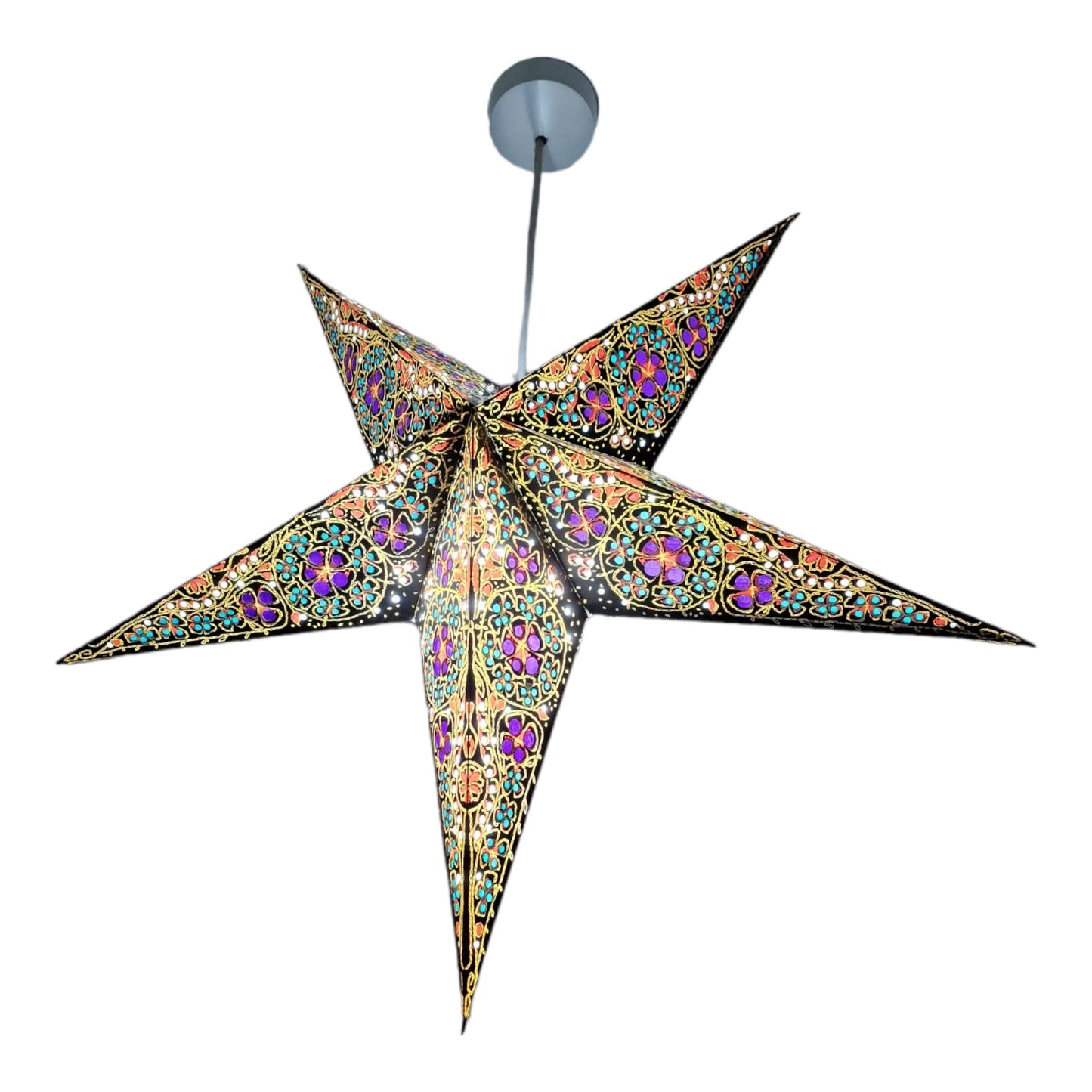 Yepsio Paper Star Lantern Lampshade, 60 cm, Hanging Decorations for Christmas, Wedding, Home, Party (Galaxy 03)