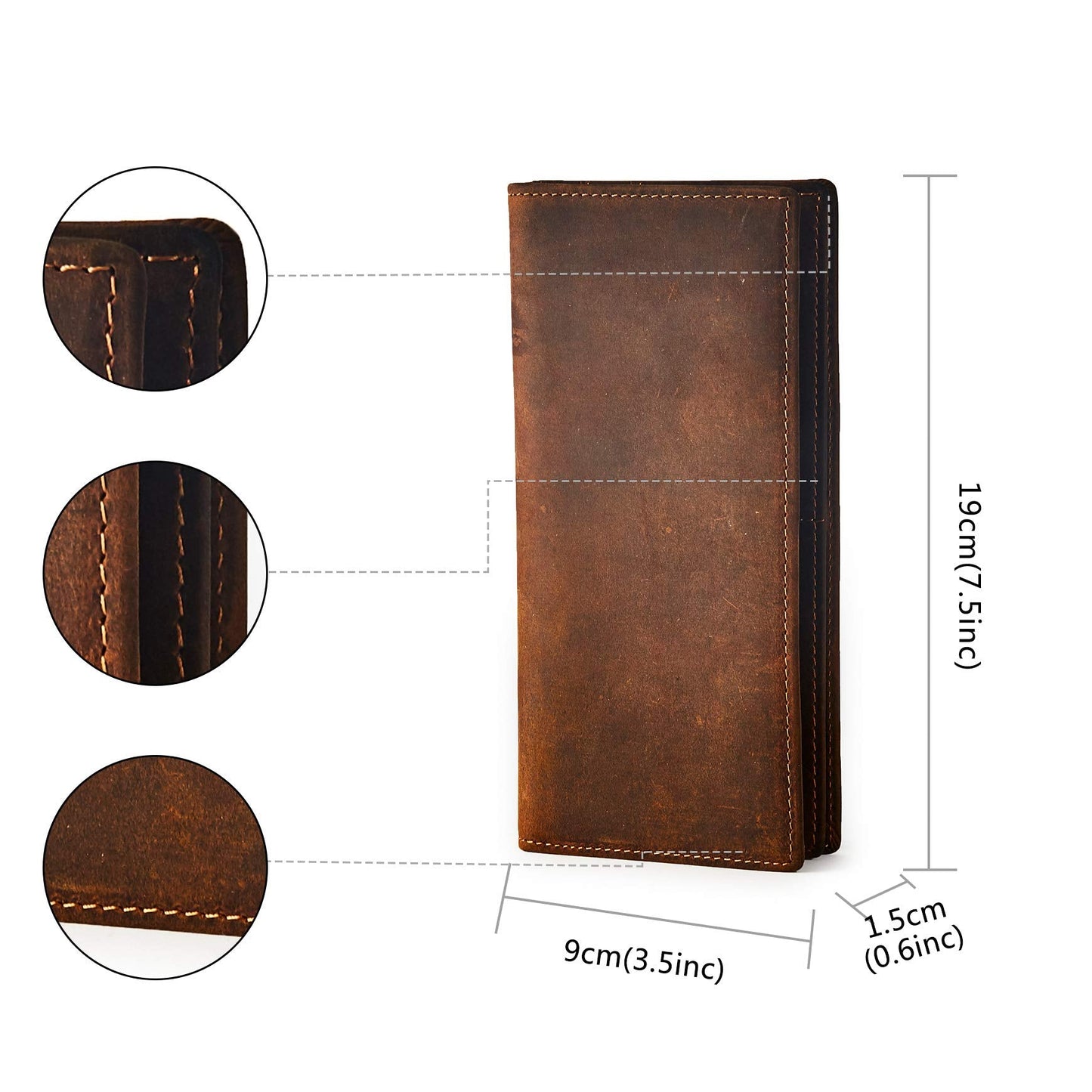 Plinvo Vintage Genuine Leather Wallet for Men, Bifold Slim Design with RFID Blocking and Gift Box (Brown-1)