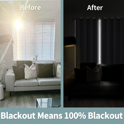 BGment White Blackout Curtains 63 Inch Long - Black Out Curtains for Bedroom Thermal Insulated Grommet Total Room Darkening Window Drapes for Summer Heat Blocking, 2 Panels, 42 x 63 Inch