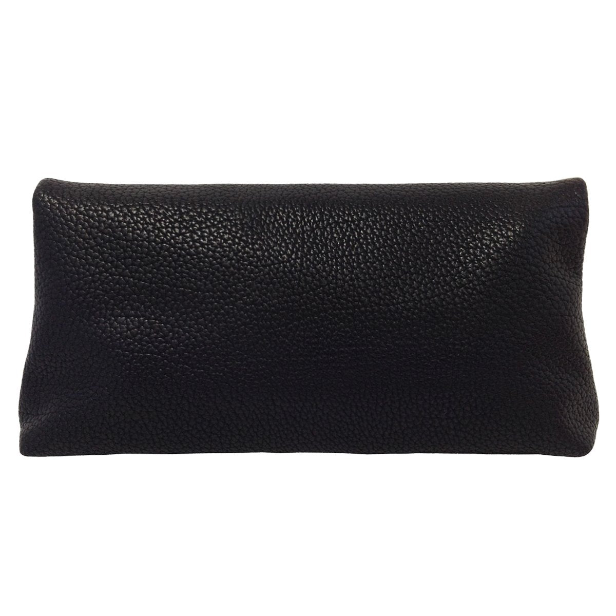 JNB Faux Leather Oversize Foldover Clutch Bag with Zipper Pocket,bk40