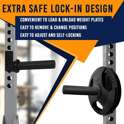 Yes4All Olympic Weight Plate Holder Power Rack Attachment for 3x2 Inch Power Rack with 0.6” hole - (Compatible Only with 2” Olympic Weight Plates)