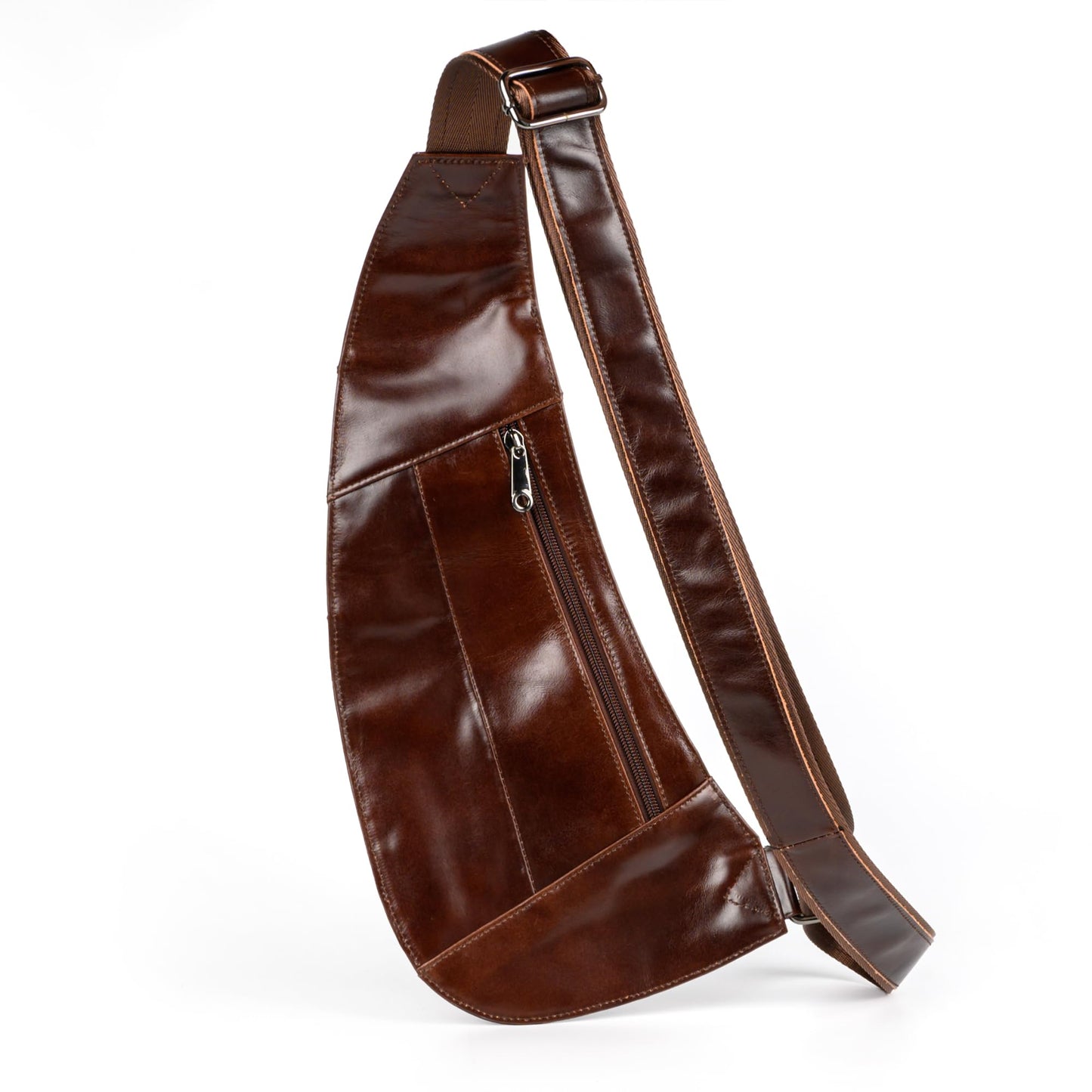 Ariscobull - Genuine Leather Sling Bag for Men - Crossbody Shoulder Chest Pack - Travel Crossbody Bag Man Purse (Brown)