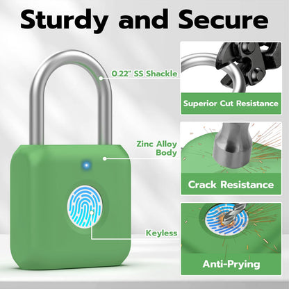 Fingerprint Padlock,Gym Locker Lock,Smart Padlock with APP Unlock,Fingerprint Lock USB Rechargeable for Gym Locker,Locker, School,Storage, Luggage