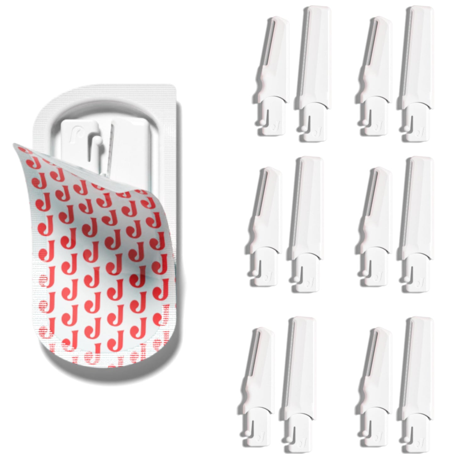 Jill J1 Dermaplane Refill Blades - 12 Gentle Replacement Blades for Jill Wand, Removes Peach Fuzz + Dull Skin with Petite + Wide Blades for Beginner-Level Exfoliation, 6 Full Shaves