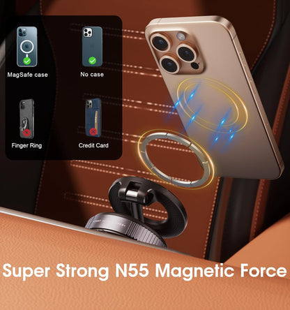 2026 Upgraded Vacuum Magnetic Car Phone Holder 360° Reinforced 96LBS Ultra Suction Cup Phone Mount for MagSafe Cell Phone Holders for Your Car/Gym/Mirror Mount for iPhone & Android