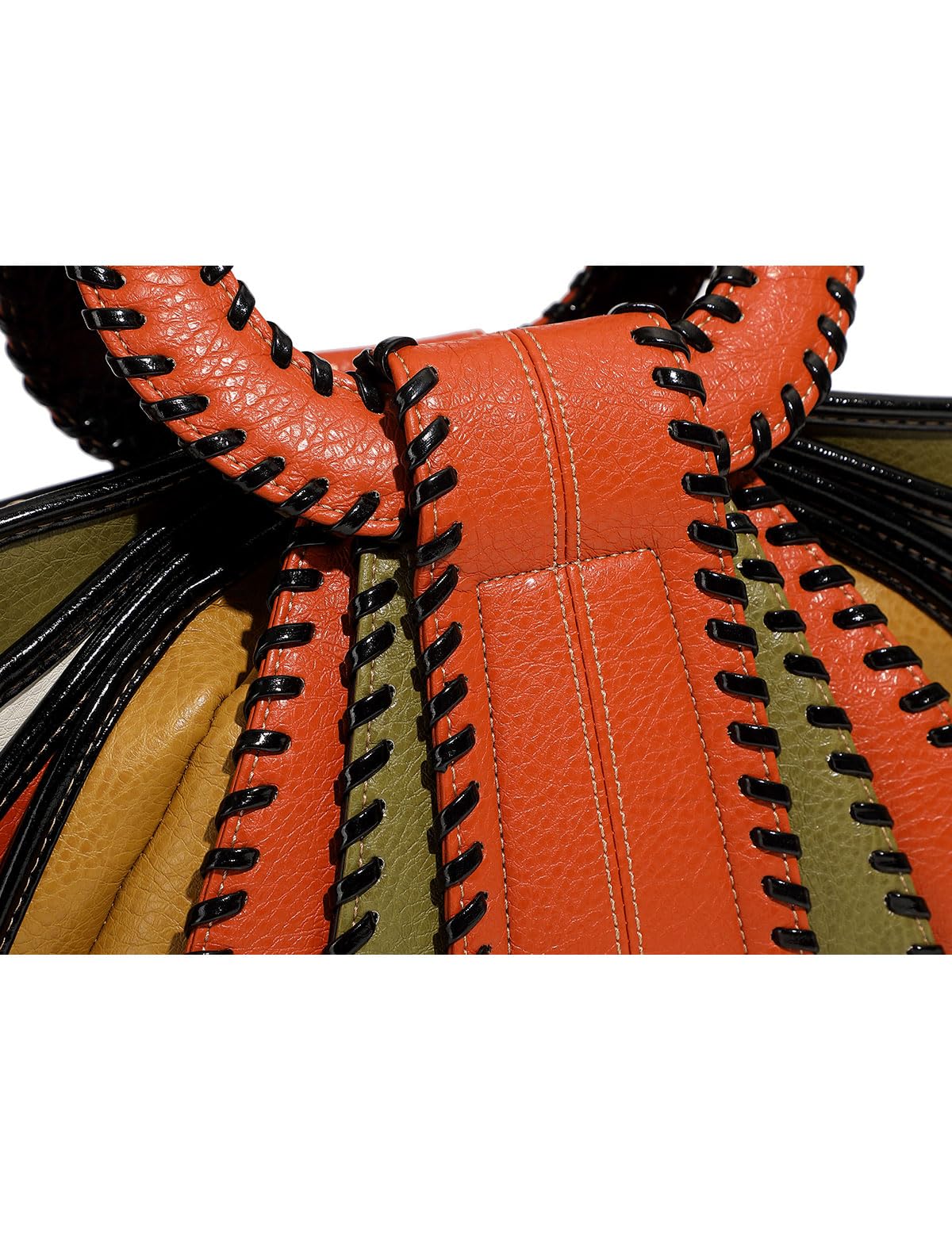 Designer Multicolor Leather Top Handle Handbag Bag Woman Large Capacity Purse Fashion Women Crossbody Bags for Women (Orange)