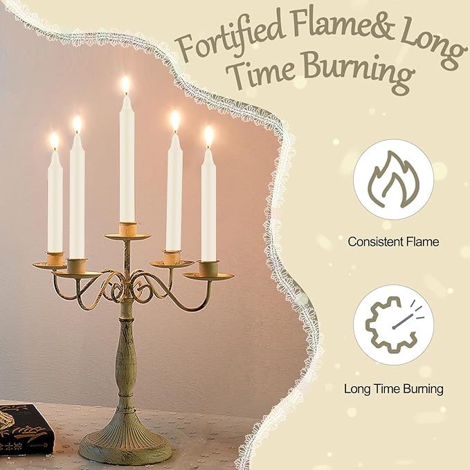 Tobeape – 4"*0.5" Spell Chime Candles – Set of 24 Ivory Candles, Unscented Mini Taper Candle Christmas Candle for Witchcraft, Wiccan Altar, Magic Tool, Rituals, Prayer, Meditation and Party Decoration