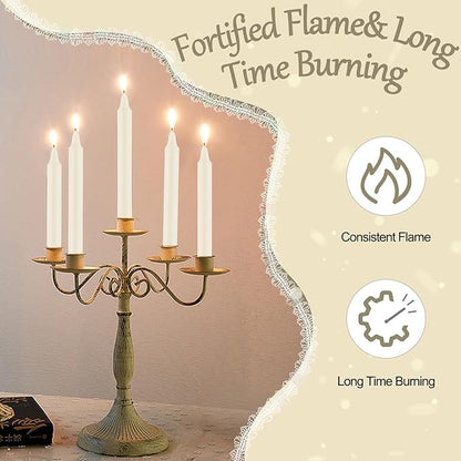 Tobeape – 4"*0.5" Spell Chime Candles – Set of 24 Ivory Candles, Unscented Mini Taper Candle Christmas Candle for Witchcraft, Wiccan Altar, Magic Tool, Rituals, Prayer, Meditation and Party Decoration
