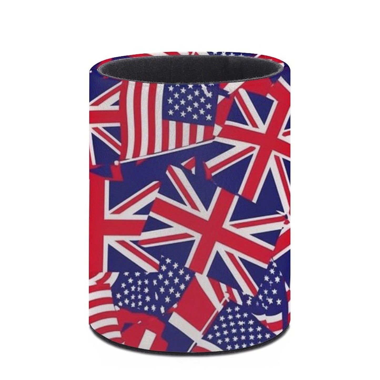 UTRSIFB Pen Holder Leather Pencil, Holder Cup Makeup Brush Storage Organizer, Waterproof Multifunctional Office Supplies British American Flag
