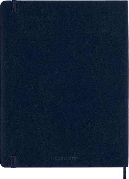 Moleskine Classic Notebook, Soft Cover, XL (7.5" x 9.5") Plain/Blank, Sapphire Blue, 192 Pages