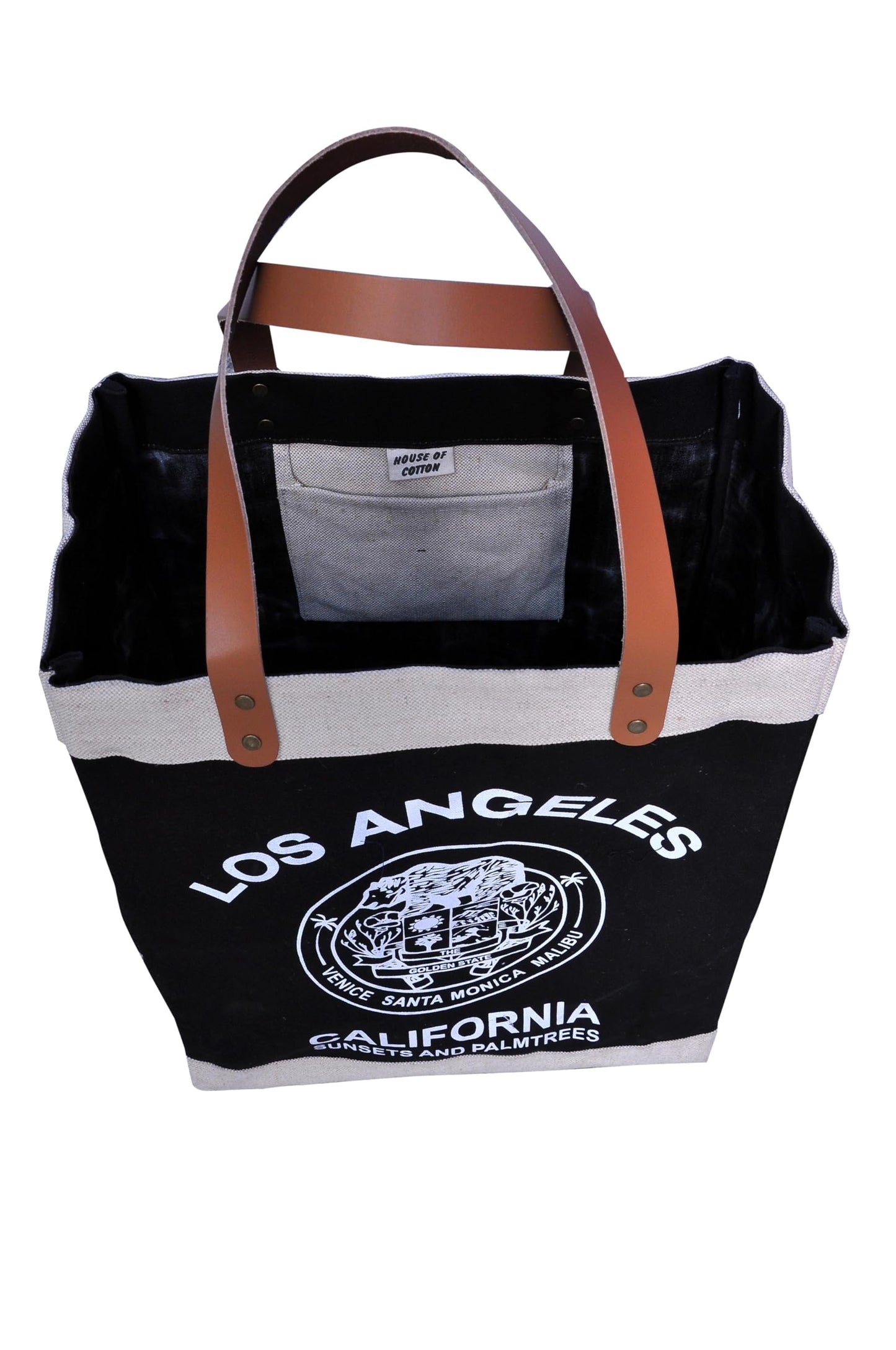 Farmers market shopping bag, Premium Jute, Cotton and Canvas with Leather Handles, Extra Wide for Grocery, Shopping, Beach and Outing, Eco Friendly Tote
