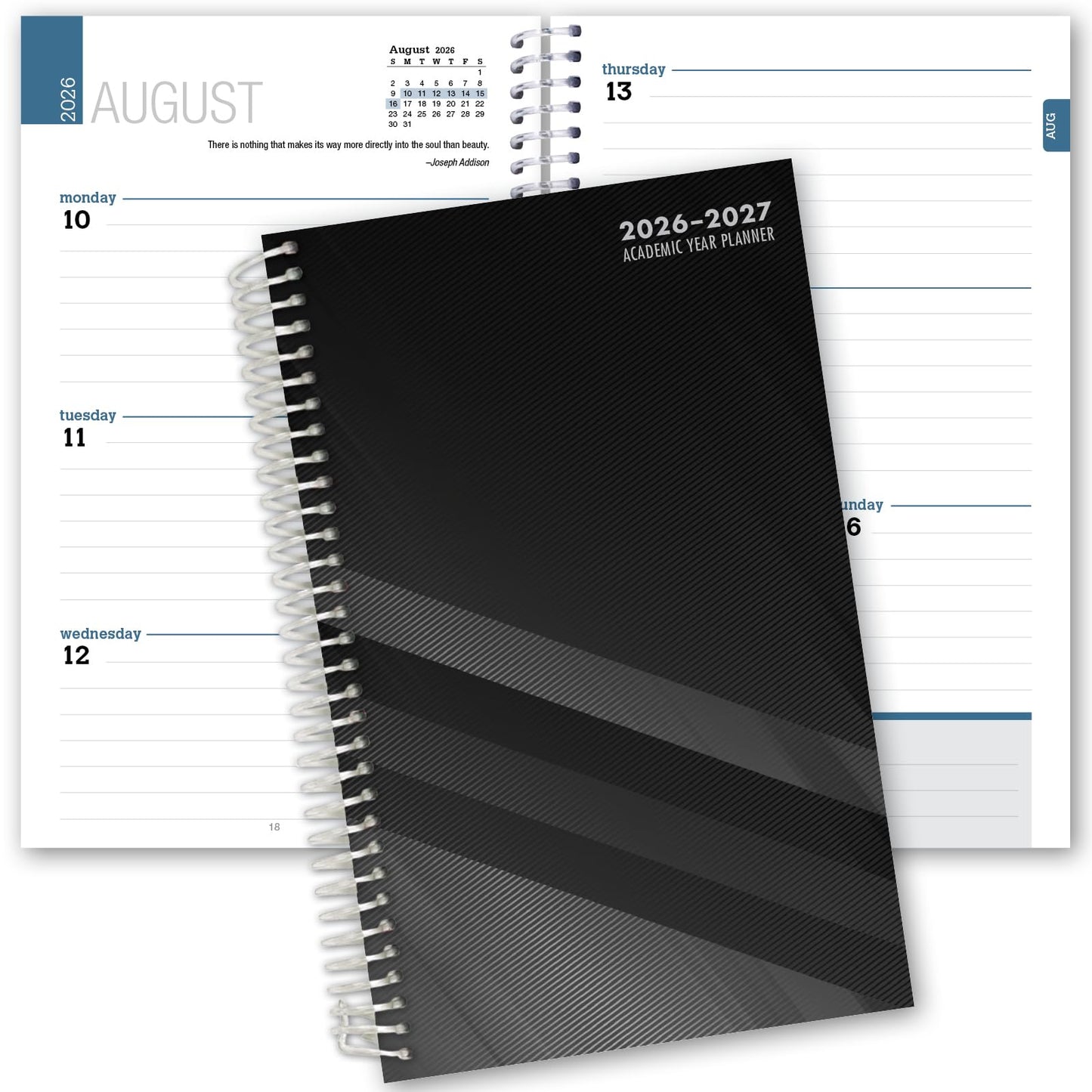 Elan Publishing Company Dated Student Planner for High School of College: Dated August 2026 - July 2027 (Black)