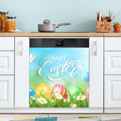 Kigai Easter Eggs Dishwasher Magnet Cover, Reuseable Kitchen Fridge Door Magnet Sticker, Waterproof Refrigerator Microwave Magnet Cover Hoilday Party Decor, 23 x 26 Inch