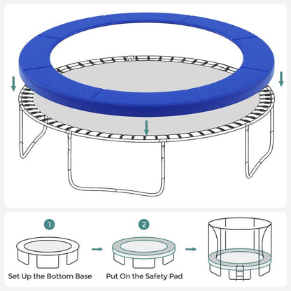 SONGMICS Replacement Trampoline Safety Pad Mat, 12 ft (144 Inches) Spring Cover, UV-Resistant, Tear-Resistant Edge Protection, Standard Size, Cobalt Blue USTP12FT