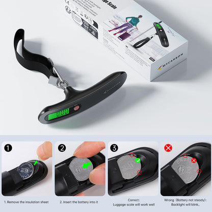 Luggage Scale Digital Scale High Precision Hanging Scale 110 lb/ 50KG with Backlit Ultra Portable Scale Stainless Steel Digital Travel Scale for Luggage,Perfect for Home Use and Gifts
