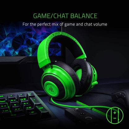 Razer Kraken Tournament Edition, Wired Esports Gaming Headset with Full Audio Control and THX Spatial Sound and Advanced Ergonomics, USB Audio Controller - Green