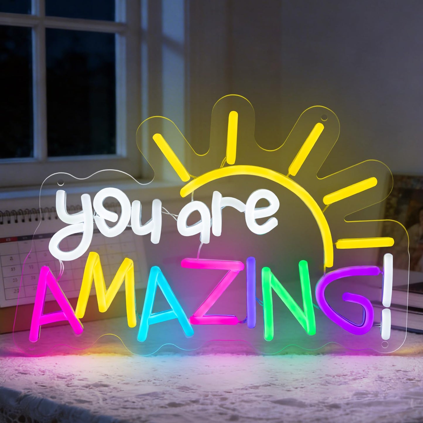 AOOWSDX You Are Amazing Neon Sign,Classroom Neon Signs for Wall Decor,Teacher Appreciation Gifts,Room Decor for Teen Girls Light up Sign for Bedroom Home Bar Nursery Wedding Birthday Party Gifts