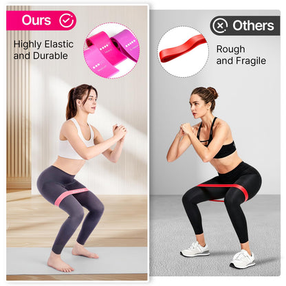 Resistance Loop Exercise Bands Set of 5, 5 Resistance Levels Elastic Workout Bands for Strength Training, Stretching, Yoga, Pilates, Physical Therapy, Home Gym for Men Women, with Guide & Carry Bag