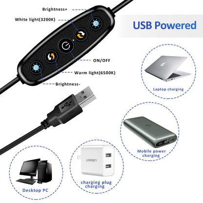 Cyezcor Video Conference Lighting Kit, Ring Light for Monitor Clip On,for Remote Working, Distance Learning,Zoom Call, Self Broadcasting and Live Streaming, Computer Laptop Video Conferencing