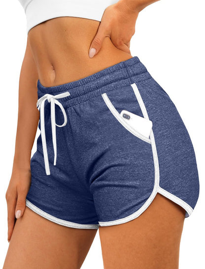 Aloodor Biker Shorts for Women with Pockets Soft Fitness Clothing Beach Vacation Clothes