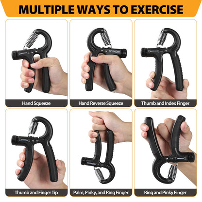 NIYIKOW 2 Pack Grip Strength Trainer, Hand Grip Strengthener, Adjustable Resistance 22-132Lbs (10-60kg), Forearm Strengthener, Perfect for Musicians Athletes - Carbon Black