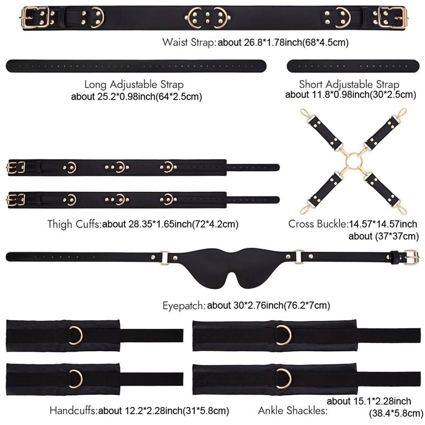 LUXINGLU Women Punk Waist Belts PU Thigh Harness Goth Belt Leg Garter Body Harness Belt for Nightclub Dress Halloween Accessories(Black)