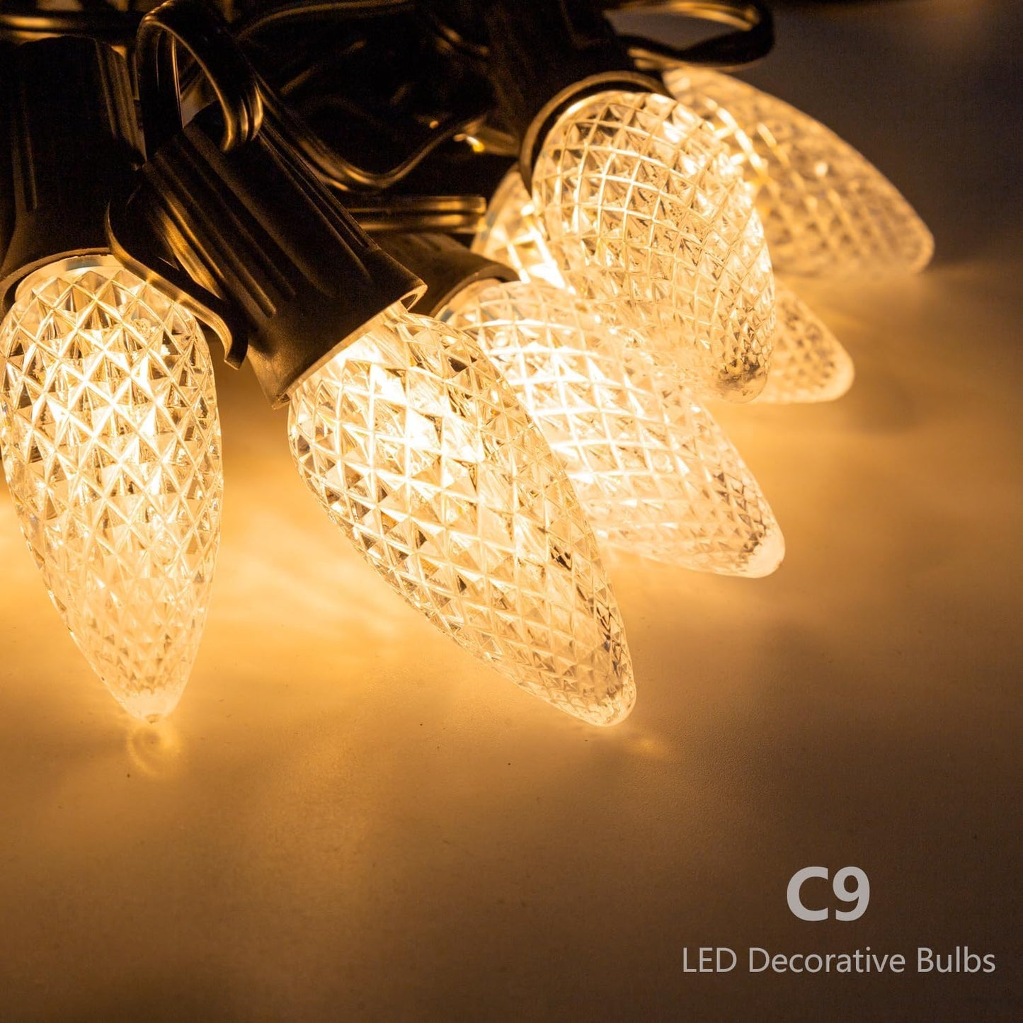EMYMLITE C9 LED Christmas Light Bulbs, Shatterproof & Waterproof C9 LED Replacement Bulbs, 2700K Warm White Holiday Decor for Indoor & Outdoor Use, E17 Base (Warm White 100Pack)