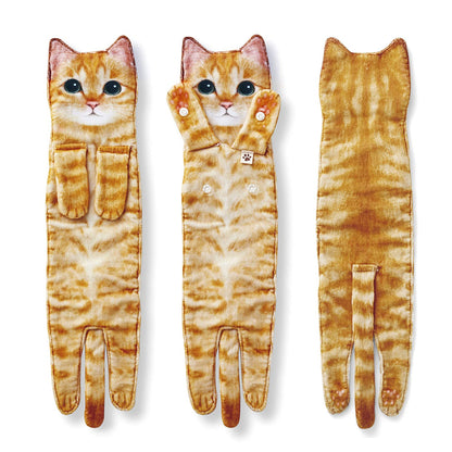 DaisyJoy Cat Funny Hand Towels for Bathroom Kitchen- Cute Decorative Kitten Decor Hanging Face Towels- Unique Housewarming Valentines Mothers Birthday Gifts for Women Mom Cat Lovers