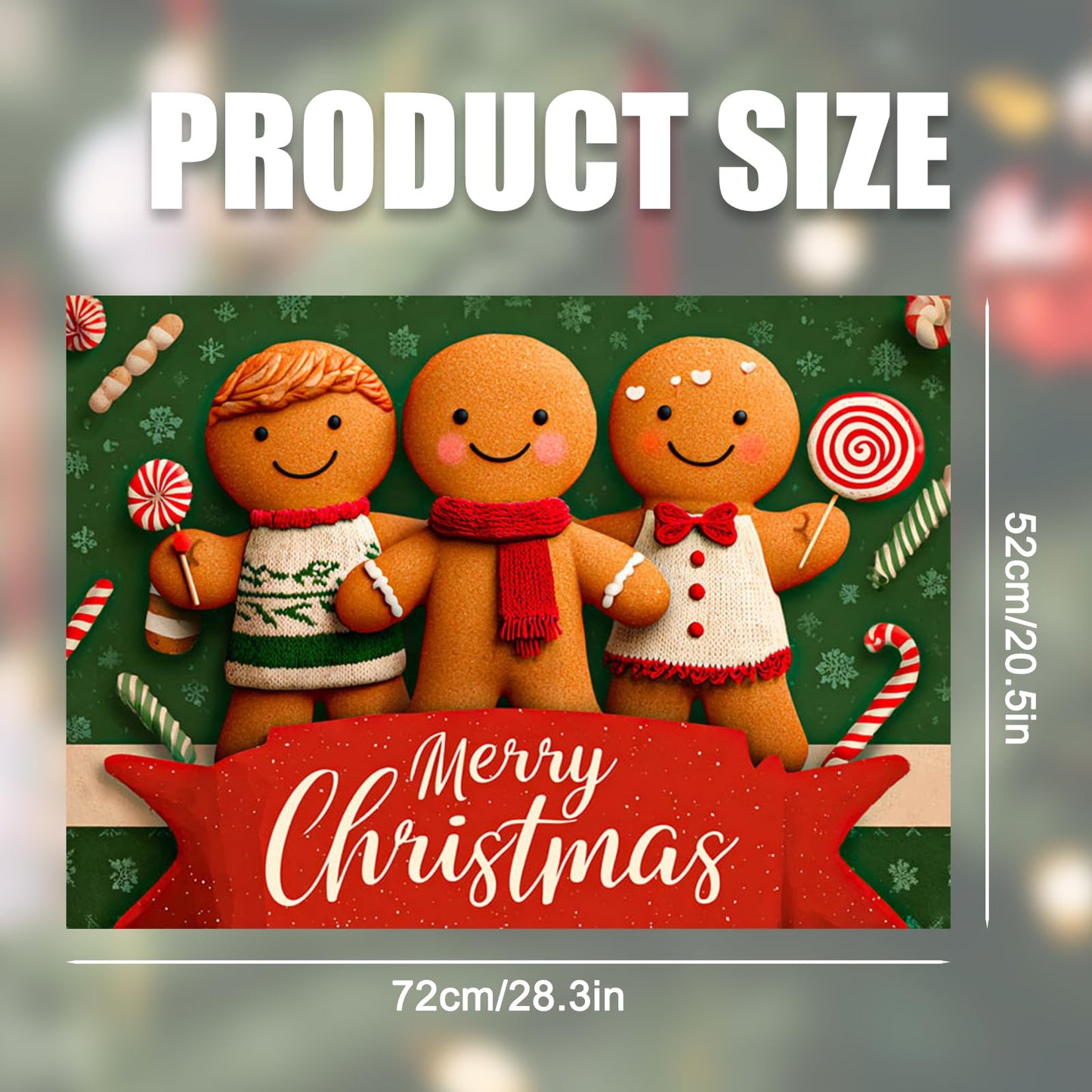 Nuxovilar Christmas Stove Top Cover 28.35×20.47 Inch – Gingerbread Man Design for Holiday Kitchen Decor – Festive Stove Burner Cover, Polyester & Diatom Mud Blend