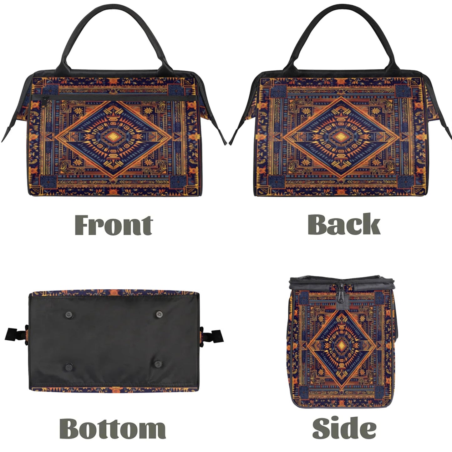 Carpet Flower Pattern Gym Bag for Women Men Travel Sports Duffel Bag with Trolley Sleeve Waterproof Sport Weekender Overnight Bags Carry On Tote Bags for Travel Gym Sport-17