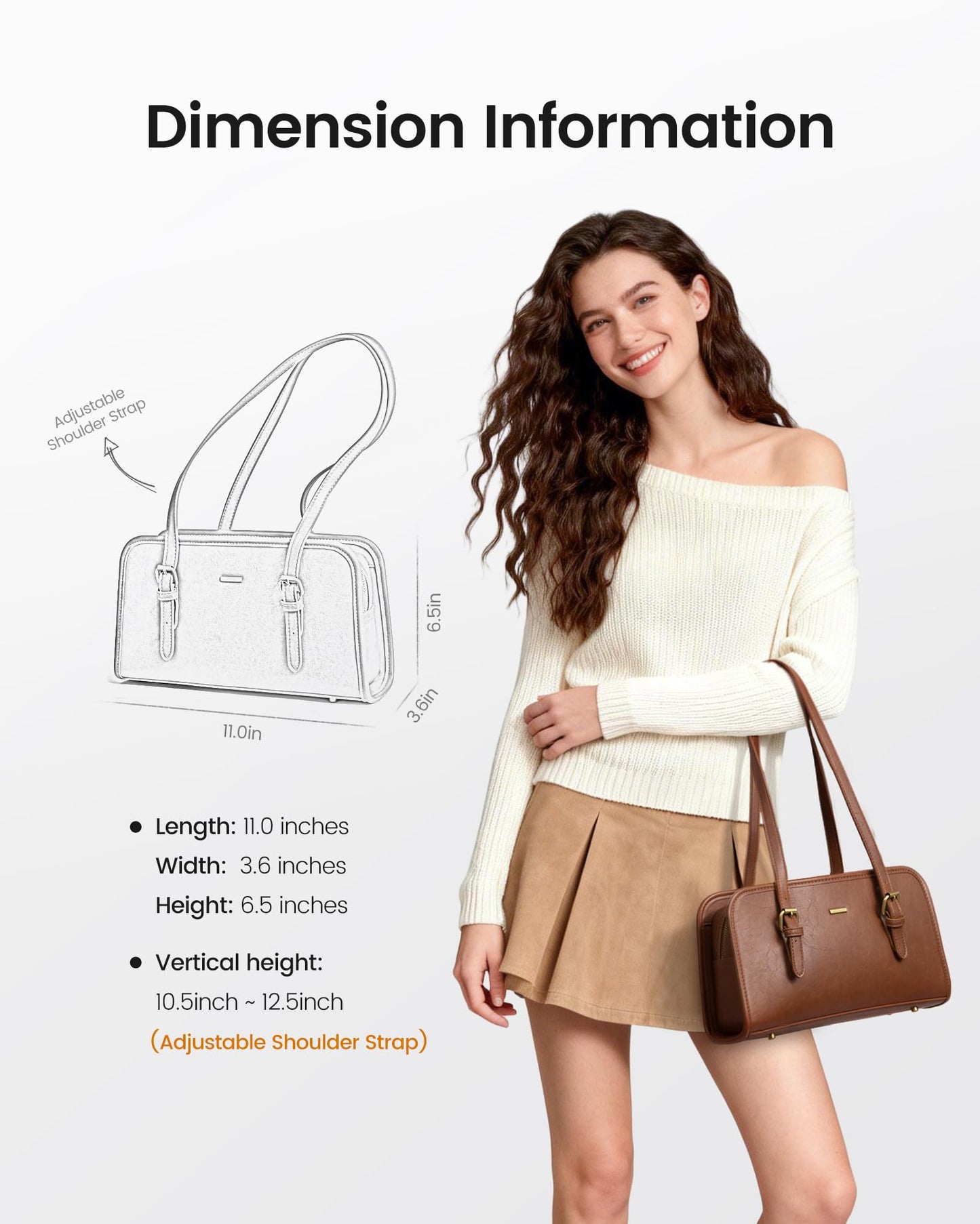 LOVEVOOK Swing Zip Shoulder Bag, Small Purses for Women Trendy Handbags, Mini Vintage Hobo Clutch Leather Tote