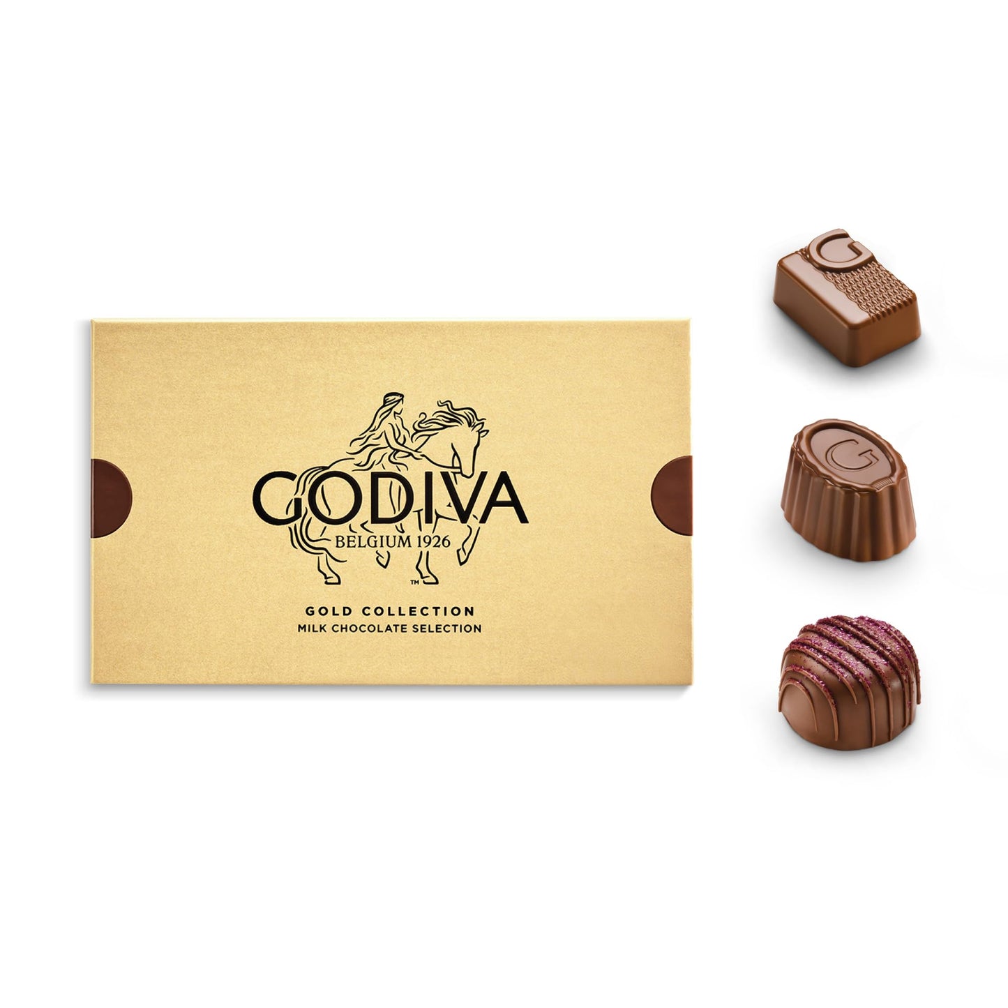 Godiva Gold Milk Chocolate Gift Box, Belgian Milk Chocolates with Pralinés, Ganaches & Caramels, Gourmet Gift for Birthdays, Holidays, Kosher, 15 Pc