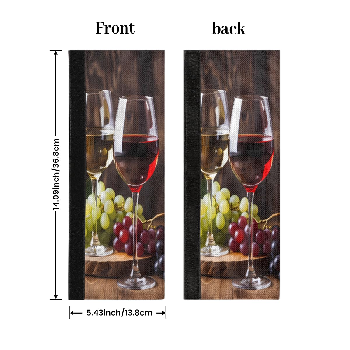 DXTKWL Red Wine Glass Grapes Refrigerator Door Handle Covers Set of 2 Kitchen Appliance Handle Covers Protector for Fridge Microwave Stove Oven Dishwasher