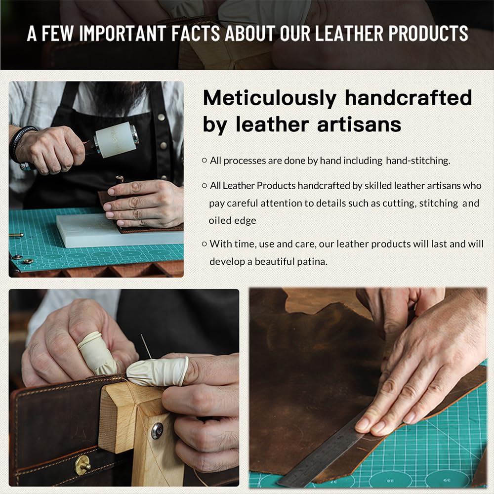 CONTACTS Tie Travel Holder for Men Crazy Horse Leather Handmade Ties Case Small Neckties Organizer Mens Tie Anti Wrinkle Storage Roll