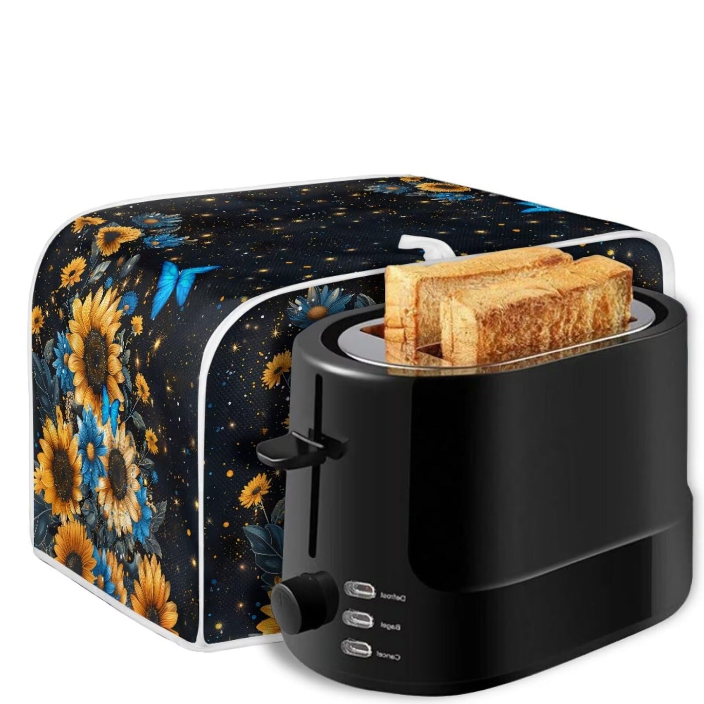 ASQVTIFE 4 Slice Toaster Covers for Kitchen Butterfly Dust Covers for Kitchen Appliances Sunflower Bread Machine Oven Dust Cover Top Handle Design Greasy Protection Anti Sputtering