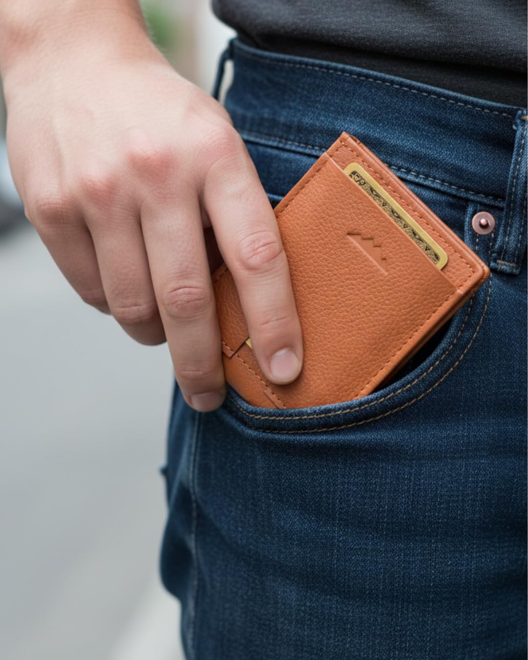 KARAKORAM LEATHER Slim BiFold Wallet for Men | Premium Cowhide Leather | Artisan Made | RFID Blocking | 12-14 Cards with 2 Quick Access Slots | Front Pocket Everyday Carry (Sandstone Tan)