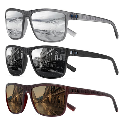 Square Polarized Sunglasses for Men and Women Lightweight Frame Sun Glasses with UV Protection