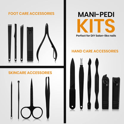 Utopia Care Nail Clippers Professional Nail Kit or Manicure Kit for Women and Men, Stocking Stuffers or Groomsmen Gifts 16Pcs Pedicure Set for Fingernail, Toenail Clippers with Travel Case