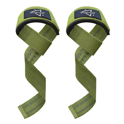 WSAKOUE Lifting Straps, Weightlifting Straps, Deadlift Straps with Padded Neoprene for Power Lifting, Bodybuilding, Gym Workout, Strength Training & Fitness Workout, Resistance - Green