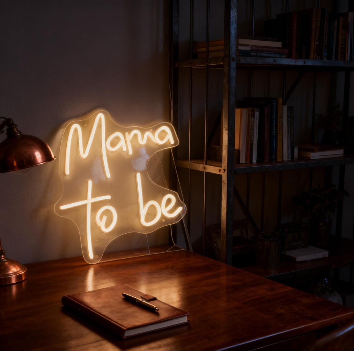 Mama To Be Neon Sign, Baby Shower Party Gift Home Bedroom Nursery Room Wall Table Decor, Warm White USB Powered Dimmable LED Neon Light 15.7 x 11.8 In