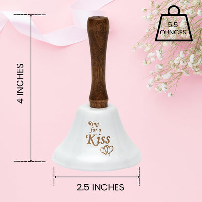Bevin Bells Ring for a Kiss Wedding Bell | Loud Cowbell, Tea Bell or Ornamental Bells | Party Bell | Wedding Reception & Rehearsal Dinner Bells | Countertop Service Call Bell | Made in CT, USA