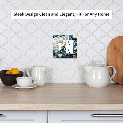 Floral Art, Peonies, Botanical Illustration, Digital Painting, Large Flowers, Intricate Details, White Peony, Blue Peony