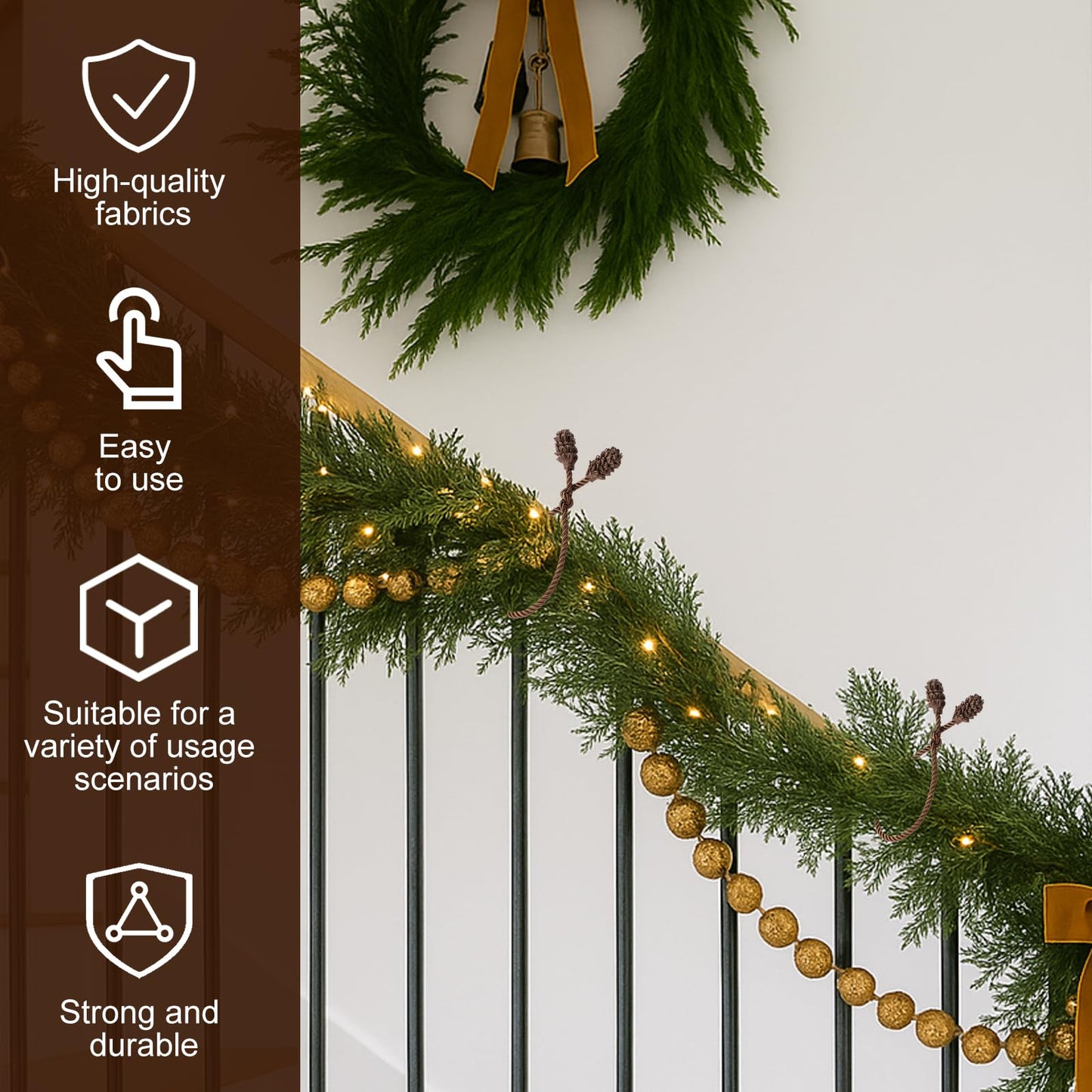 Shappy 36 Pieces Christmas in July Garland Ties for Banister Christmas Decorative Reusable Flexible Twist Ties for Garland Staircase Home Summer Decoration Holiday Craft Wrapping