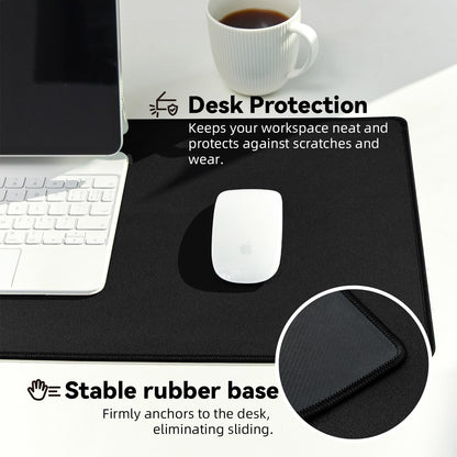 Reniteco Large Gaming Mouse Pad with Durable Stitched Edges, Non-Slip Rubber Base, Big Computer Keyboard Mouse Mat Desk Pad for Home Office Gaming Work, 31.5"x11.8"x0.12", Black