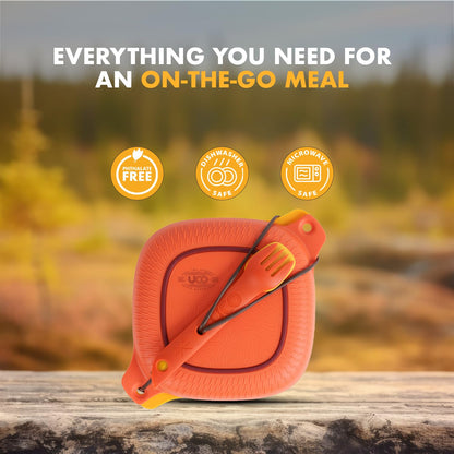 UCO 6-Piece Camping Mess Kit with Bowl, Plate, Camp Cup, and Switch Spork Utensil Set