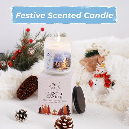 Mulled Cider Candle | Scented Soy Candles for Home - Apple & Spice Winter Candle, Holiday Aromatherapy Candles Gift for Women & Men, Cozy Christmas Home Décor, Long Lasting Clean Burn